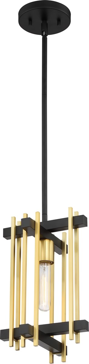 8"W Marion 1-Light Pendant Aged Bronze / Natural Bronze