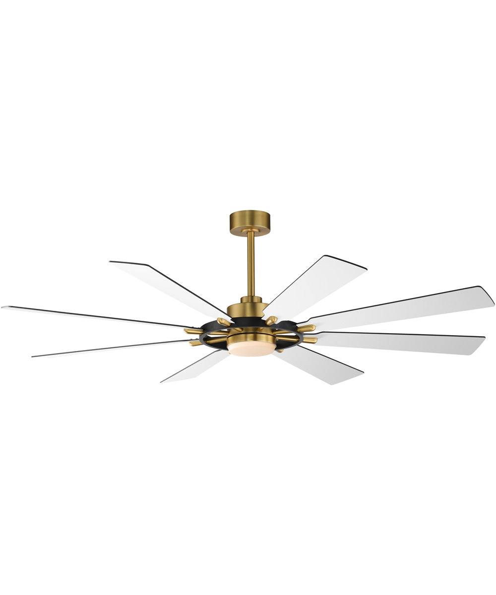 Helm 72 inch Indoor Fan w LED Light Kit Black / Natural Aged Brass