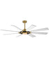 Helm 72 inch Indoor Fan w LED Light Kit Black / Natural Aged Brass