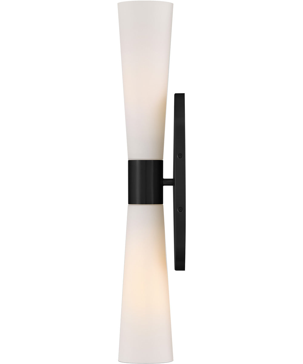 Beau 2-Light Large Two Light Sconce in Black