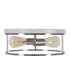 Alsy 13"W 2-Light Brushed Nickel with White Marbled Base Flush Mount Light Fixture