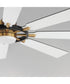 Helm 72 inch Indoor Fan w LED Light Kit Black / Natural Aged Brass