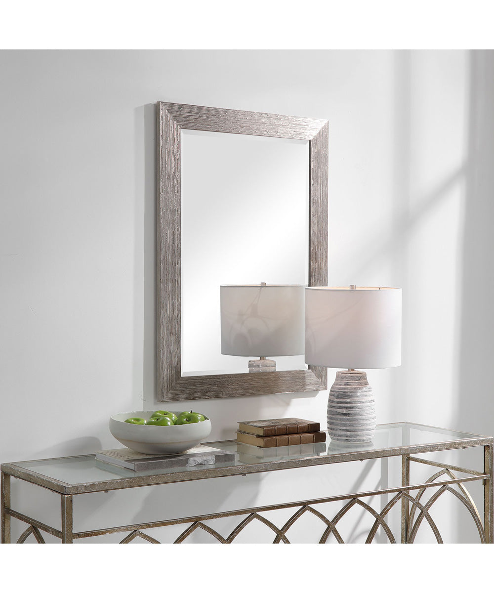 26x36" Wall Mirror Slightly Raised in Silver Tones