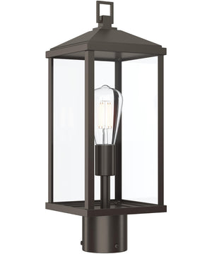 Cantley Outdoor Post Mount Lantern Light with Clear Glass Panels Antique Bronze