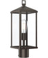 Cantley Outdoor Post Mount Lantern Light with Clear Glass Panels Antique Bronze