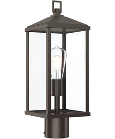 Cantley Outdoor Post Mount Lantern Light with Clear Glass Panels Antique Bronze