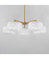 Glazed 5-Light Chandelier White/Natural Aged Brass
