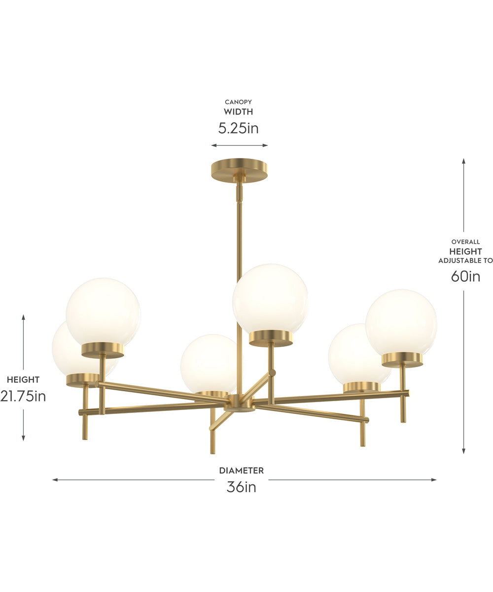 Rigsby 6-Light Medium Chandelier Brushed Gold