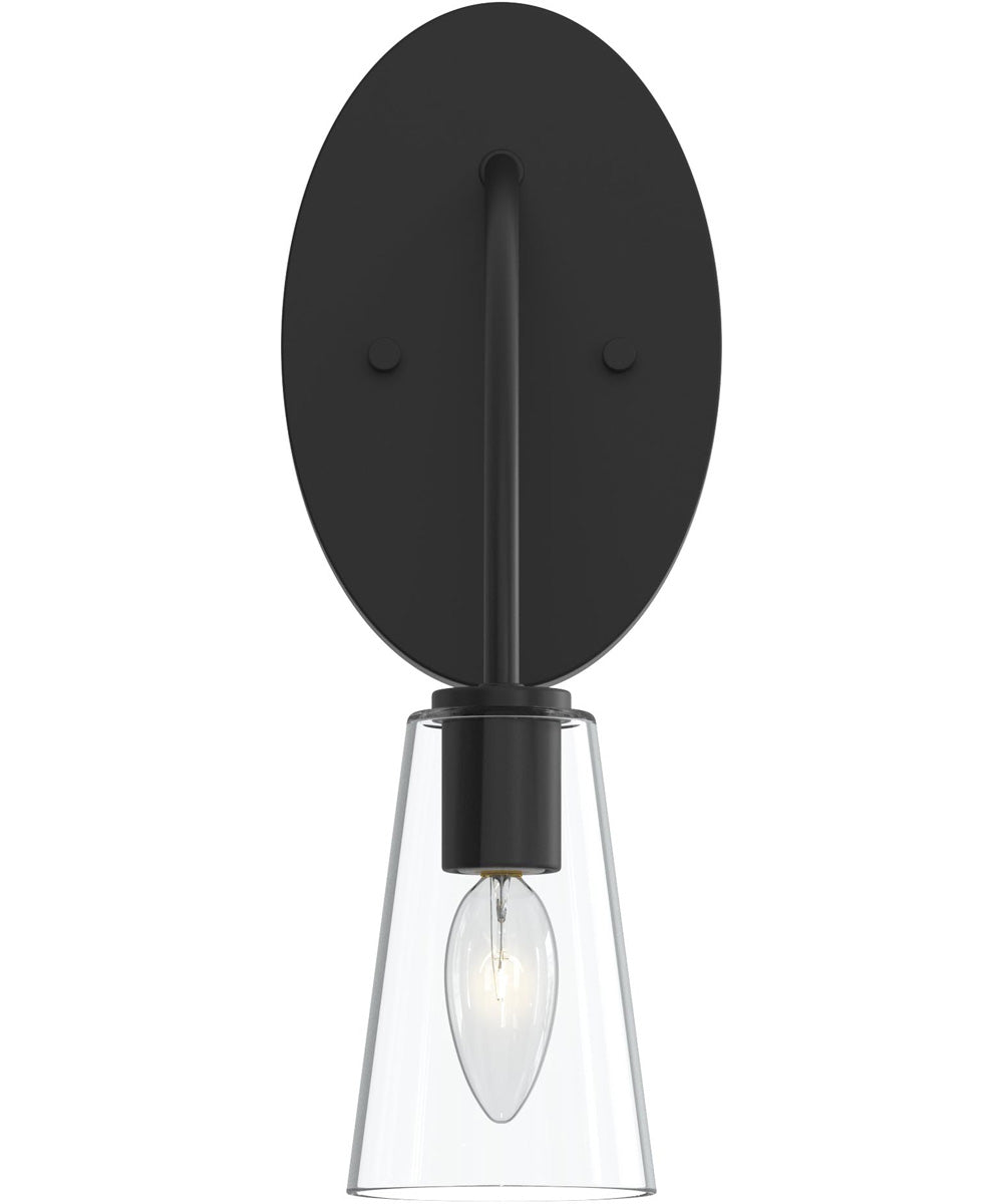 Jheni 1-Light Wall Sconce with Clear Glass Shades Matte Black