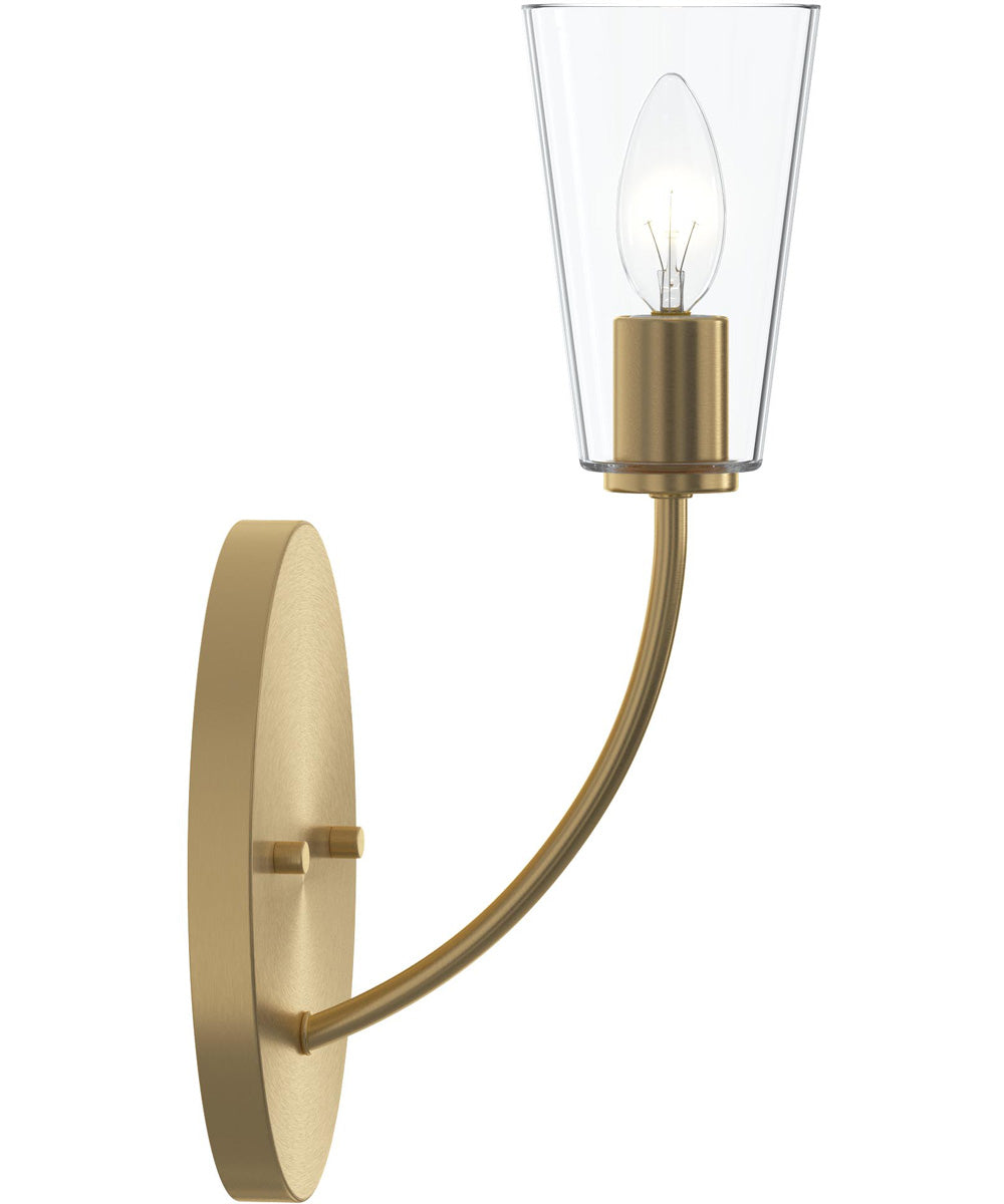 Jheni 1-Light Wall Sconce with Clear Glass Shades Brushed Gold