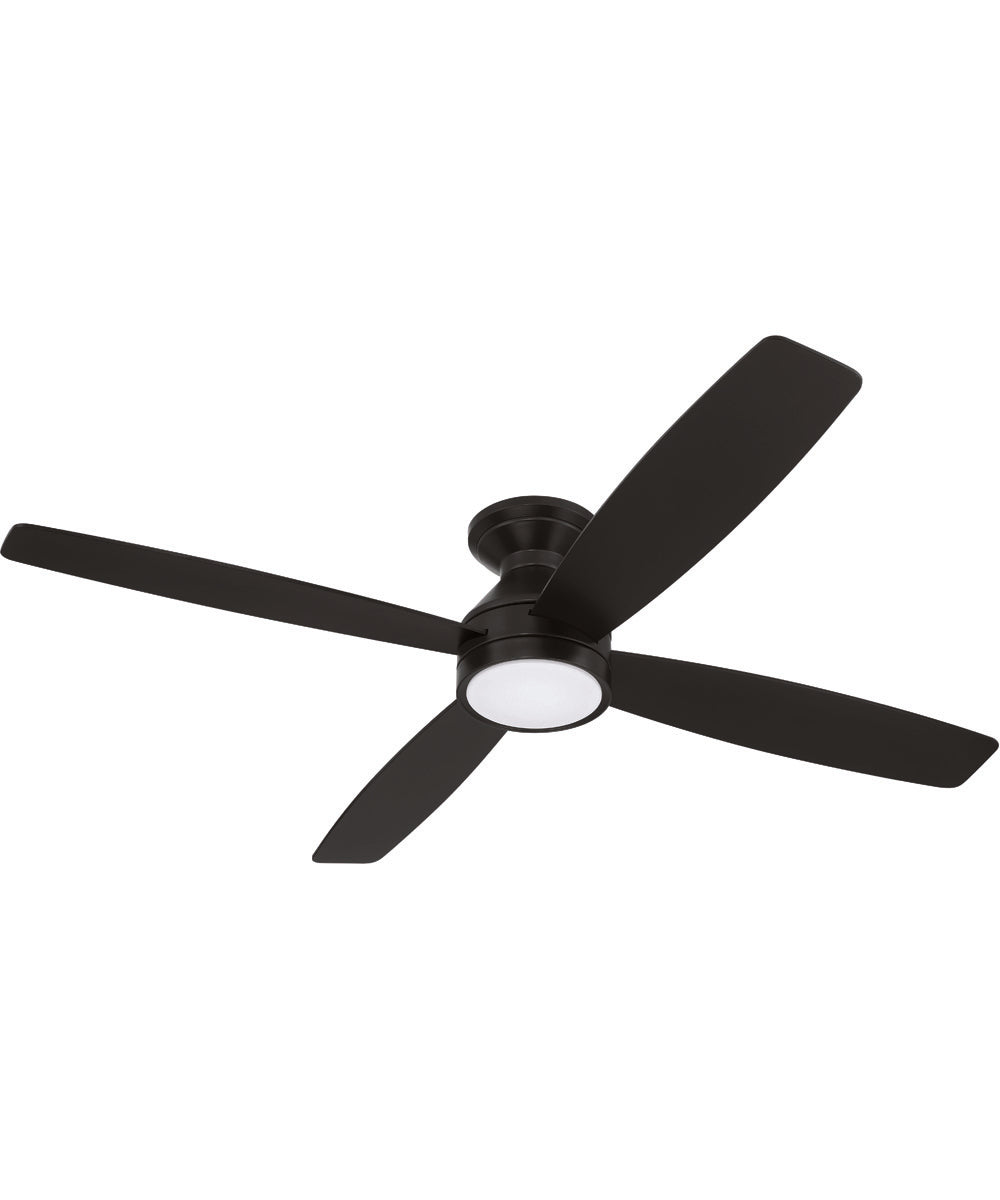 DeMarco 52" 4-blade Ceiling Fan Indoor/Outdoor Damp Rated 1-Light Fan Flat Black