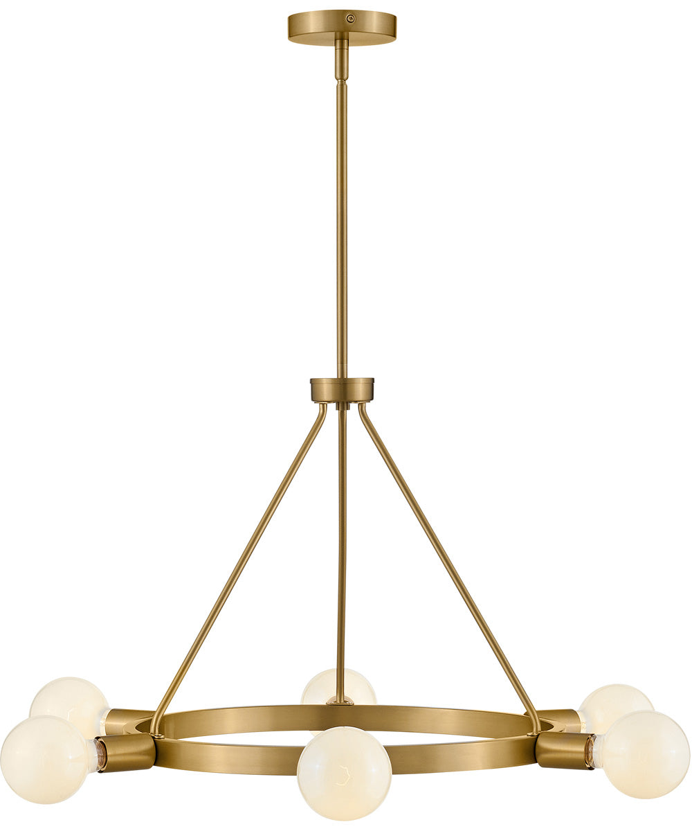 Orla 6-Light Medium Single Tier Chandelier in Lacquered Brass