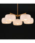 Glazed 5-Light Chandelier White/Natural Aged Brass