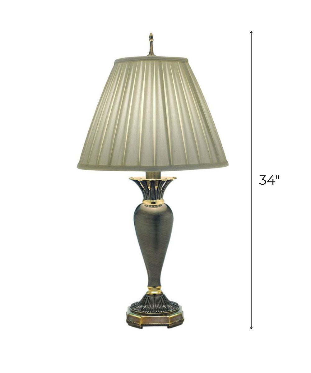 34"H 3-Way Table Lamp Roman Bronze