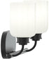 Reines 2-Light Bath Vanity with Opal Glass Shades Matte Black