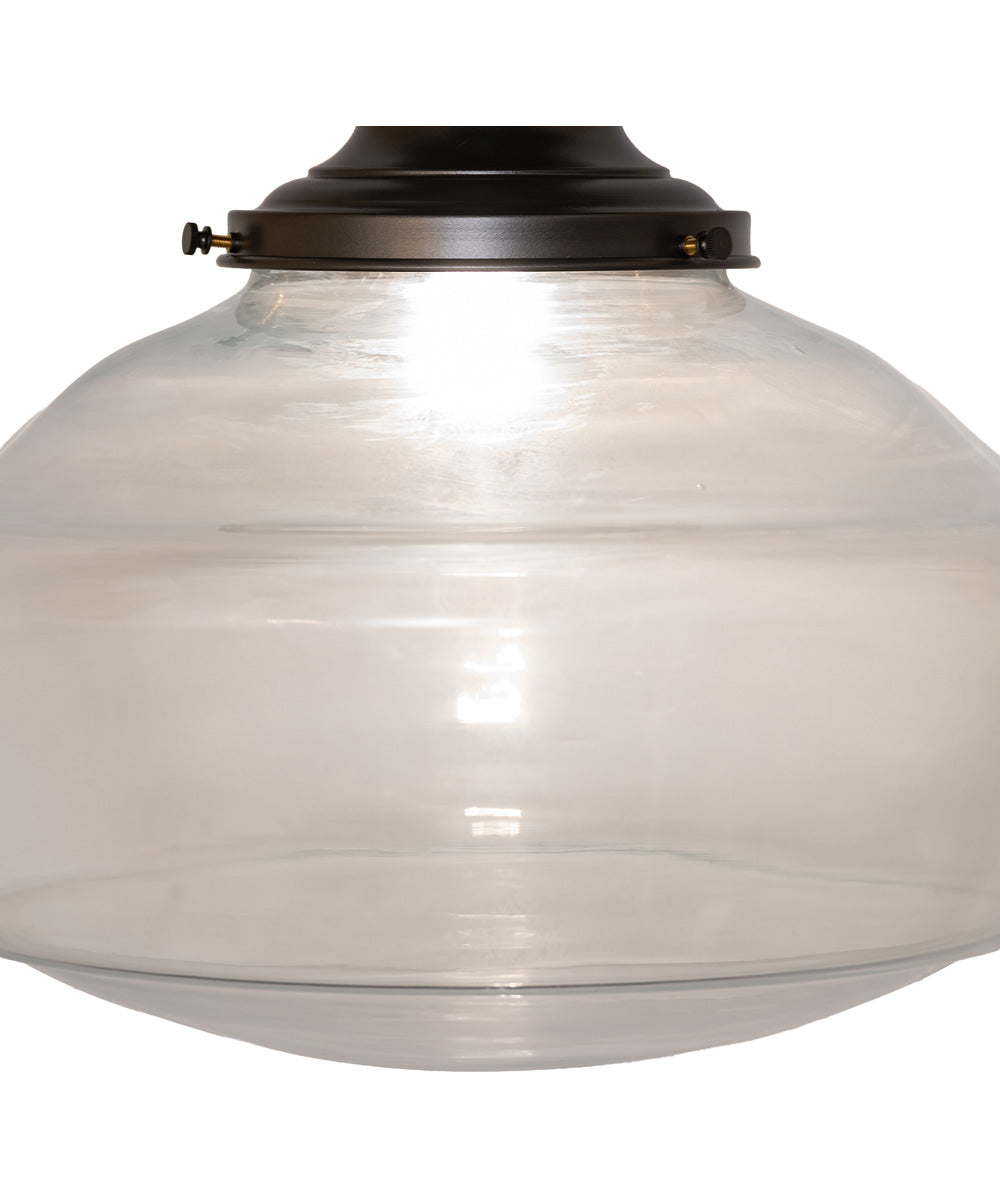 16" Wide Revival Schoolhouse Traditional Globe Semi-Flush Mount