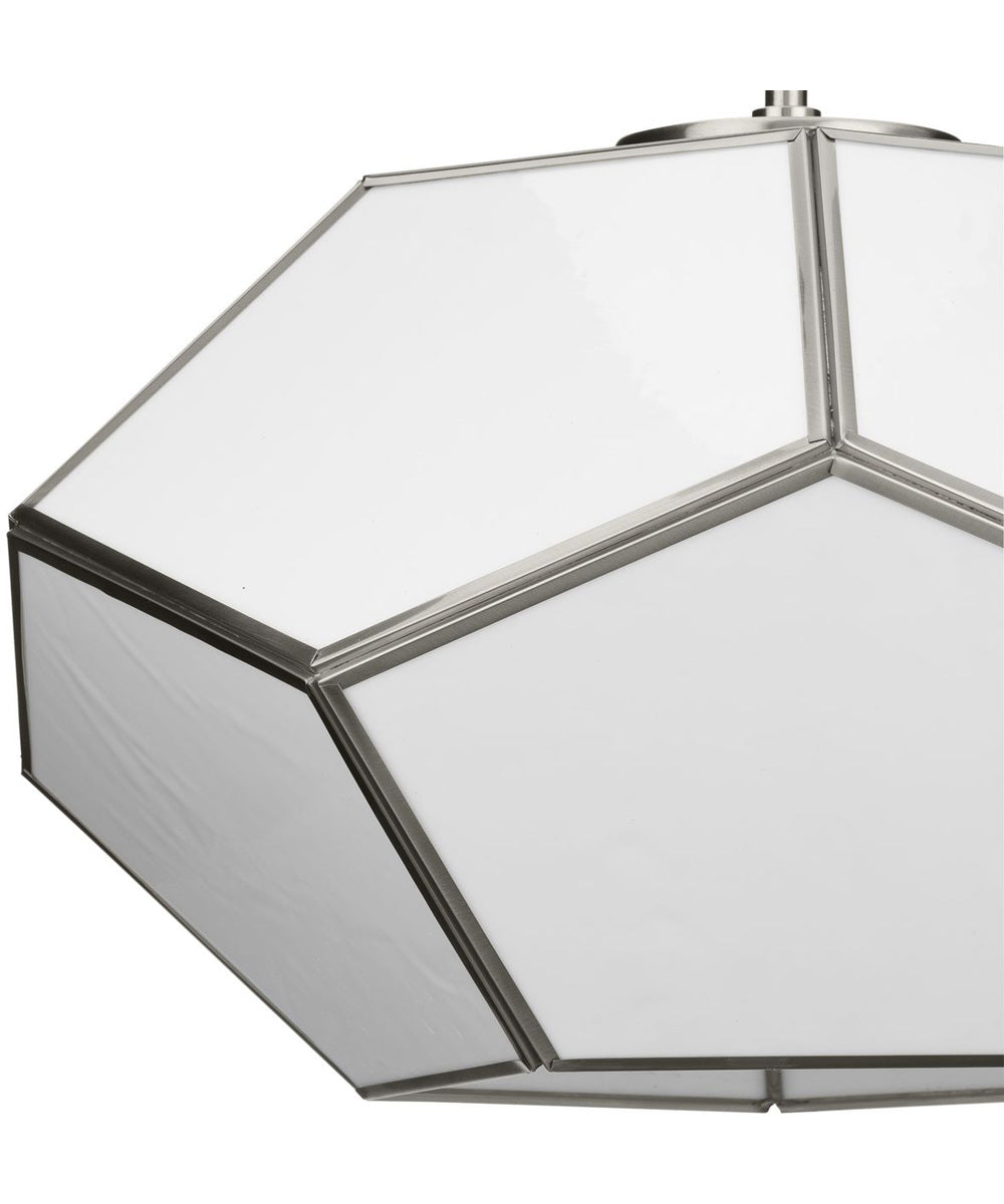 Latham 18 in. 3-Light Flush Mount Brushed Nickel