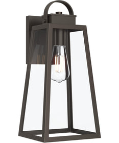 Hedry Large Outdoor Wall Lantern with Clear Glass Panels Antique Bronze
