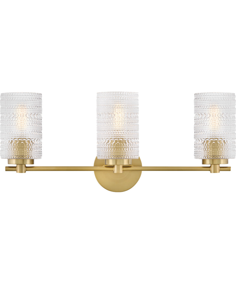 Mabel 3-Light Medium Three Light Vanity in Lacquered Brass