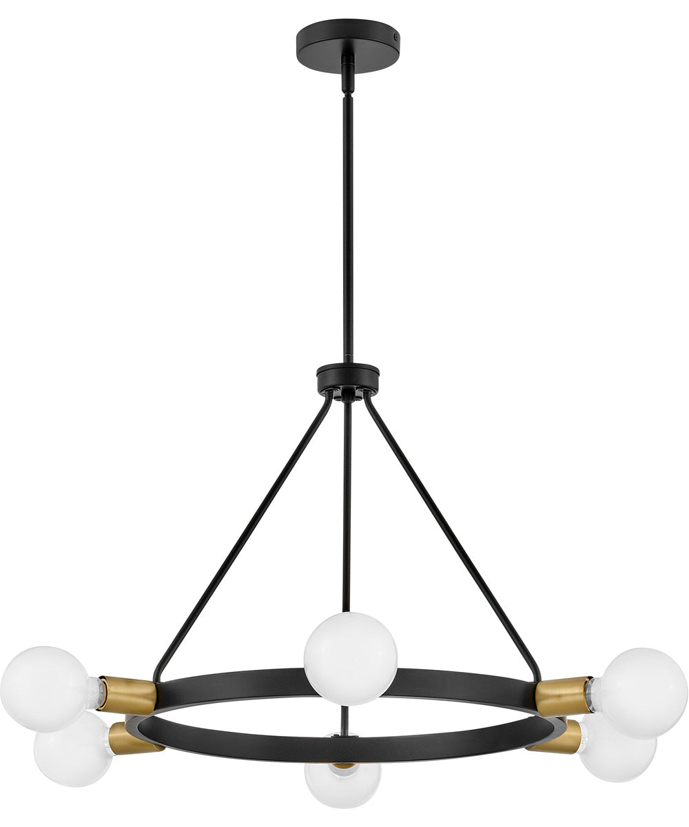 Orla 6-Light Medium Single Tier Chandelier in Black