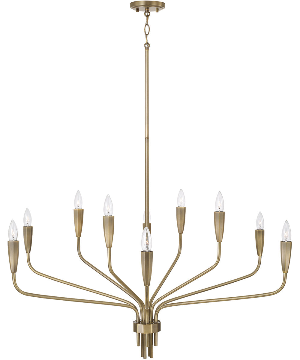 Palmer 10-Light Chandelier Antiqued Brass