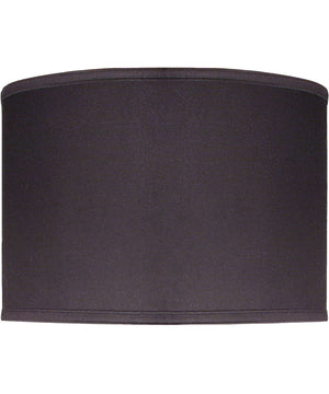 17x17x12 Black Butcher Linen Drum Hardback Lampshade