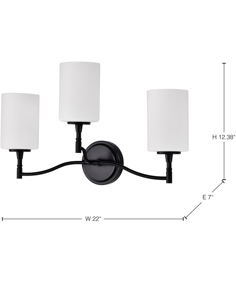 Liam 3-Light Vanity & Wall Matte Black