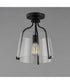 Bellmore 1-Light Pendant/Semi Flush Black