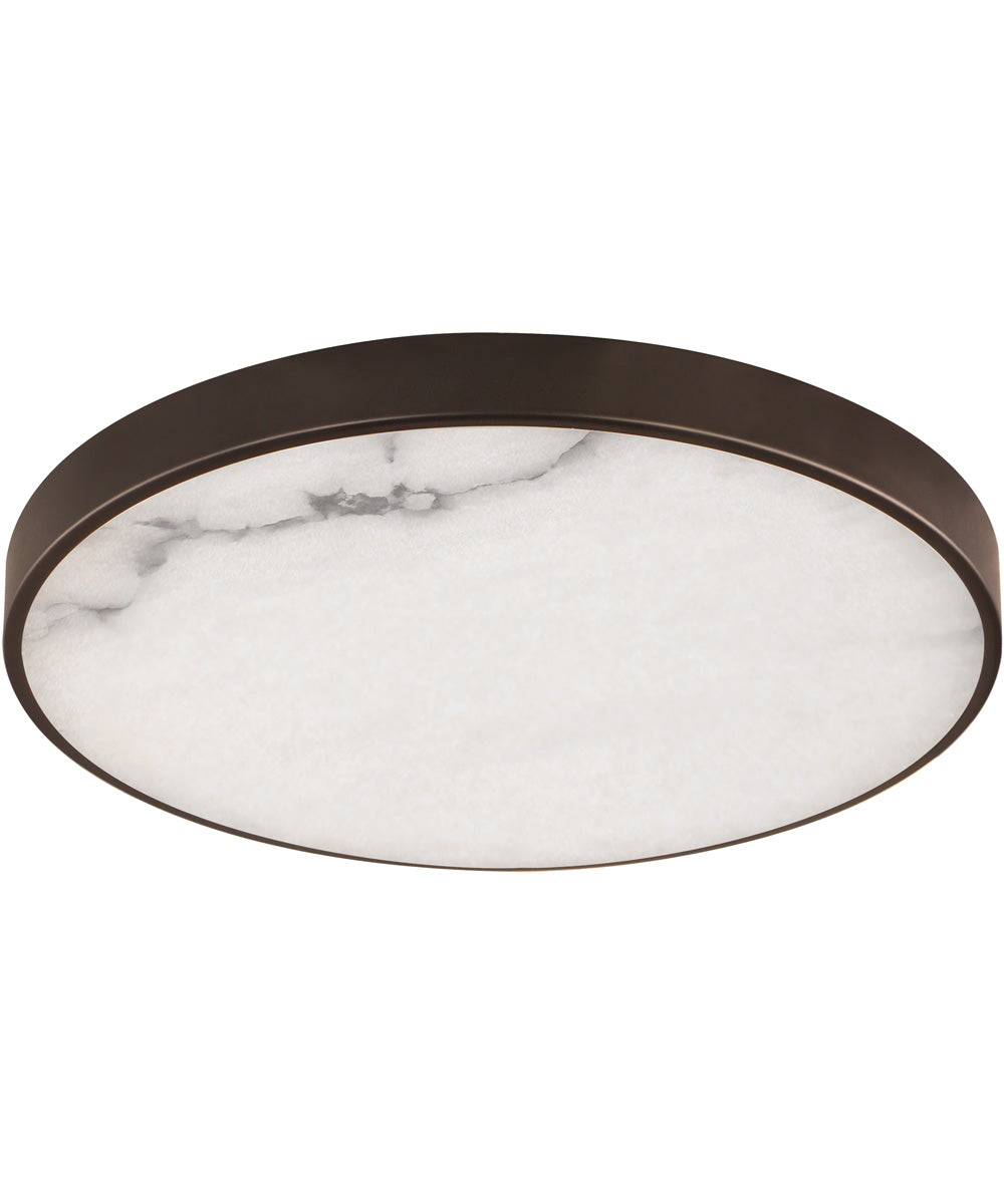 Slab 12 inch LED Alabaster Flush Mount Dark Bronze