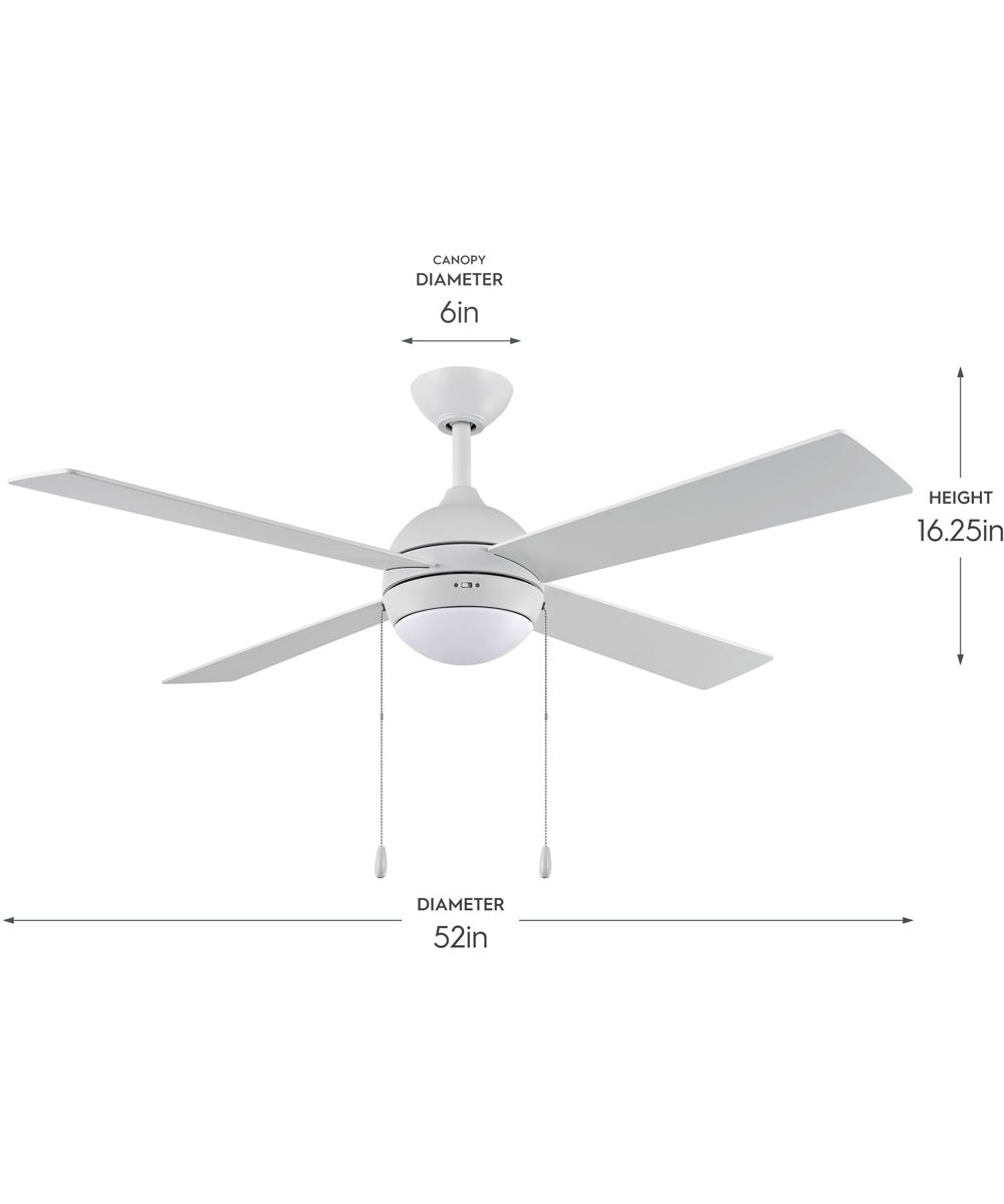 Tavo 52-in. 4-Blade LED Modern Ceiling Fan Matte White