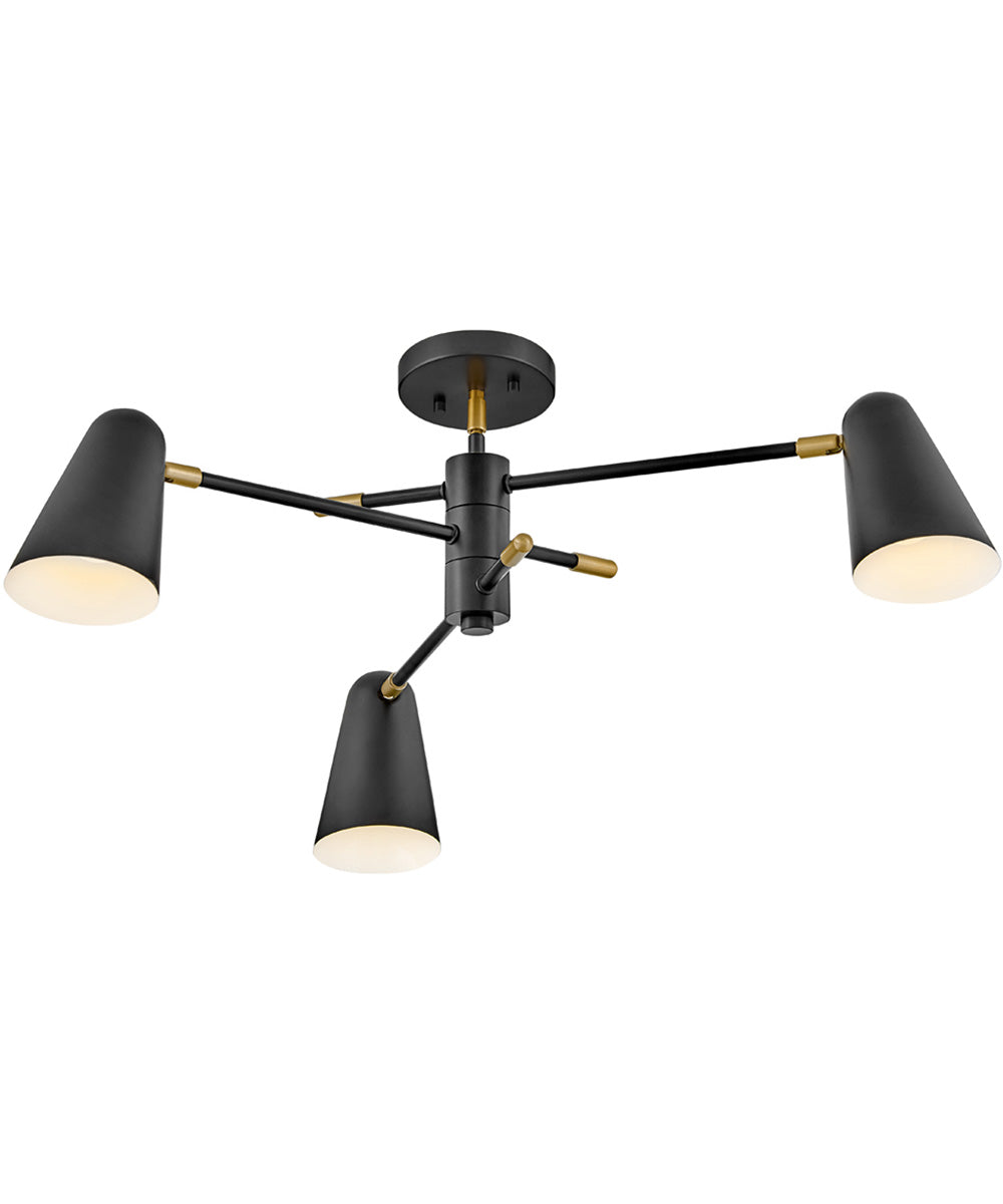 Birdie 3-Light Medium Convertible Mobile Single Tier Chandelier in Black