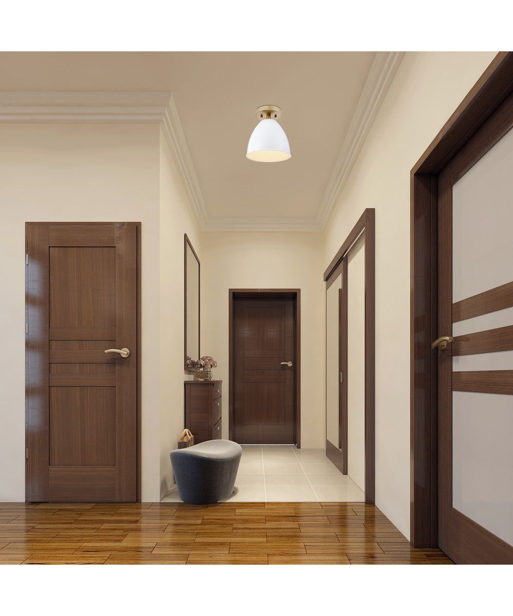 Biba 1 Light Semi Flush  Brushed Gold