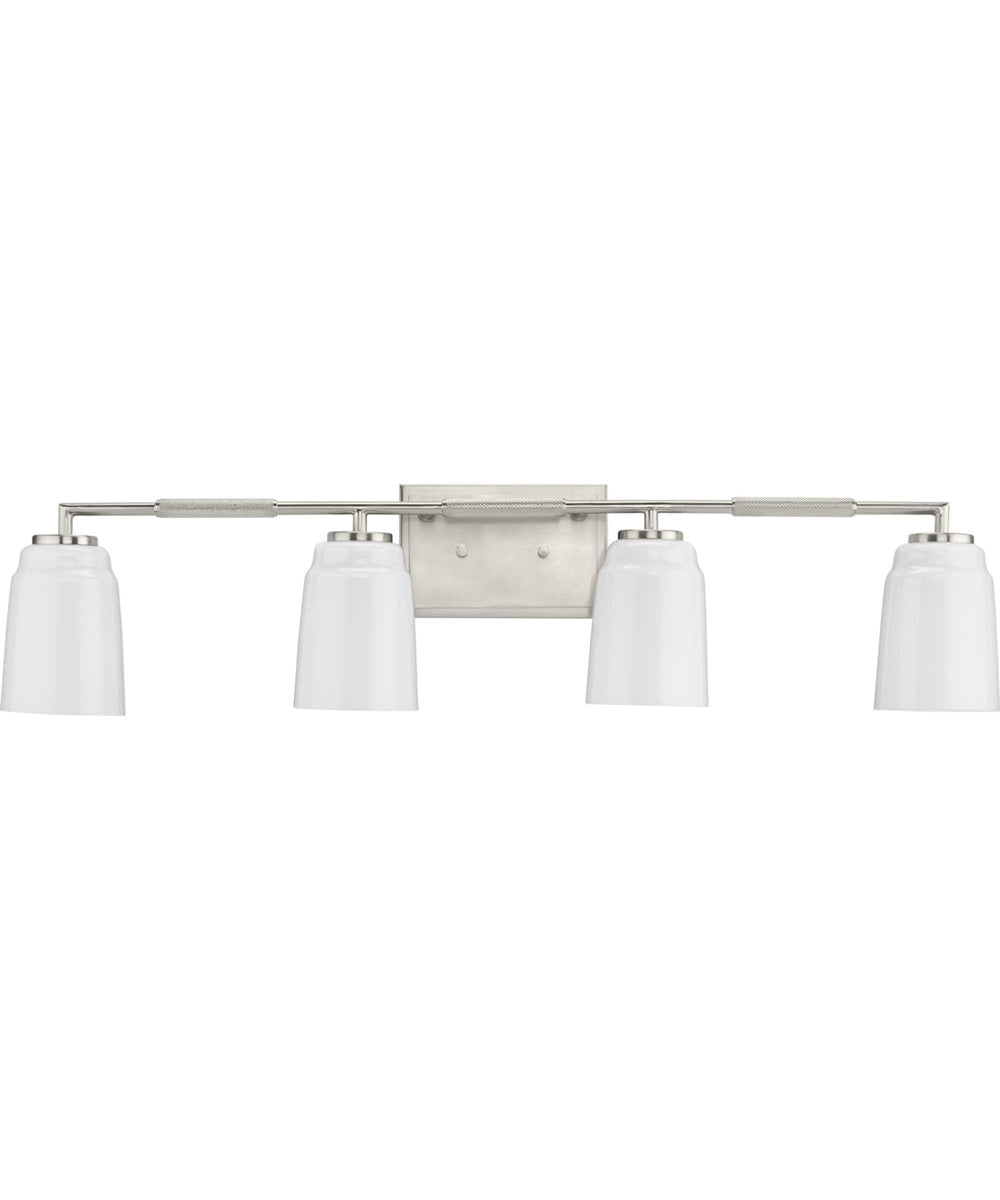 Spenser 4-Light Industrial Vanity Light Brushed Nickel