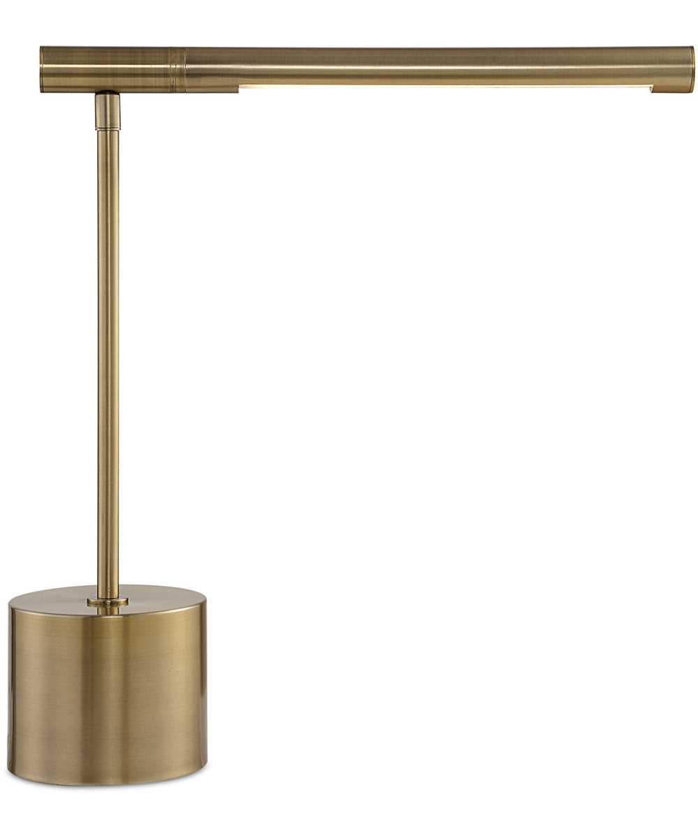 Modern Desk Lamp in Antique Brass with Horizontal Arm