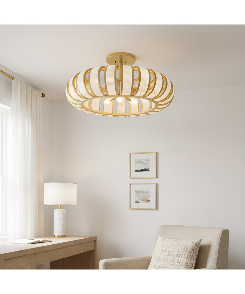 Knight 5-light Semi Flush Mount Soft Gold