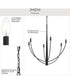 Jheni 6-Light Large Chandelier Matte Black