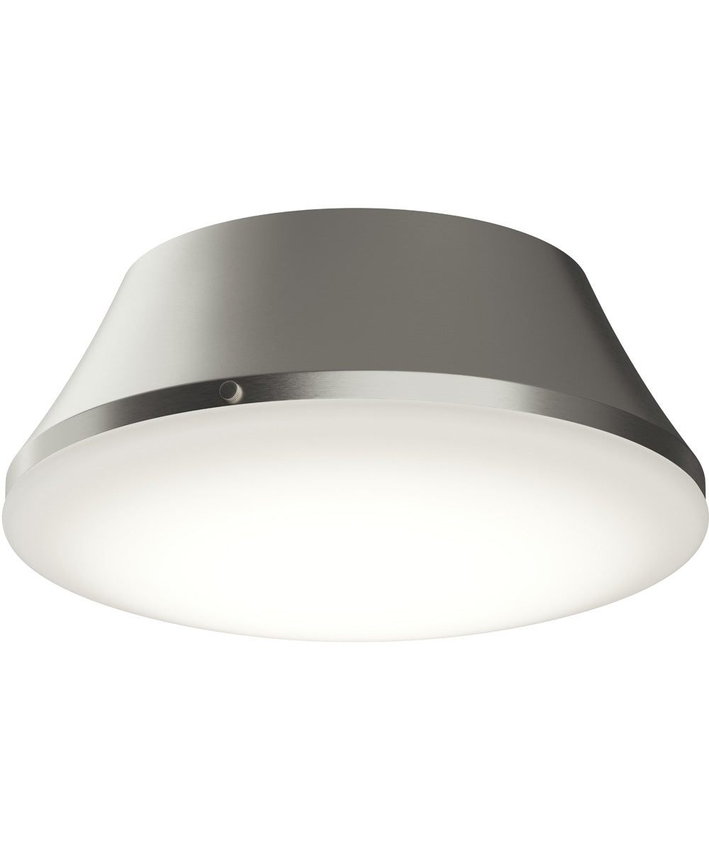 Avra Large 3-Light Flush Mount with Etched White Glass Shade Brushed Nickel