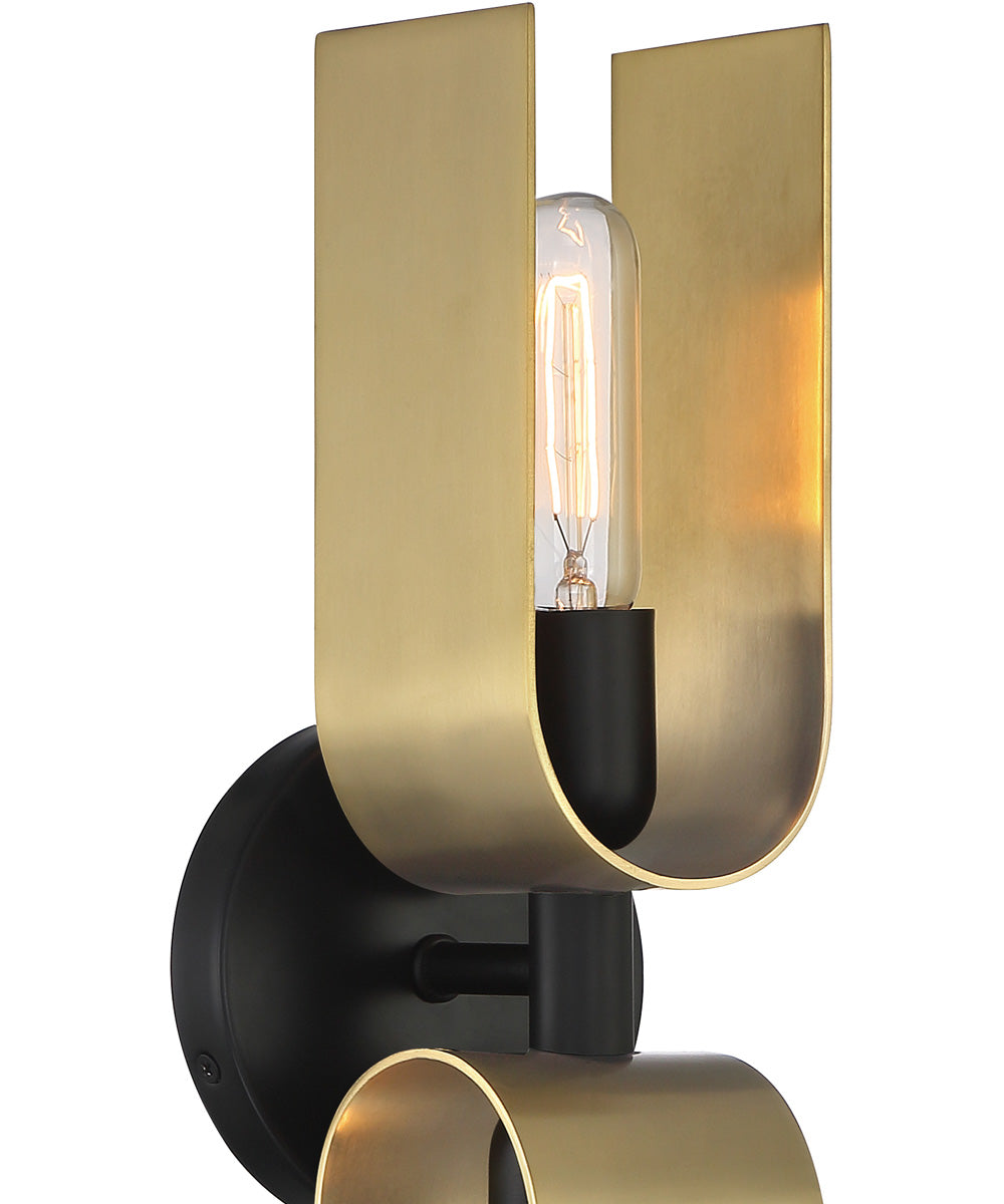 U Turn 2 Light Wall Sconce Matte Black