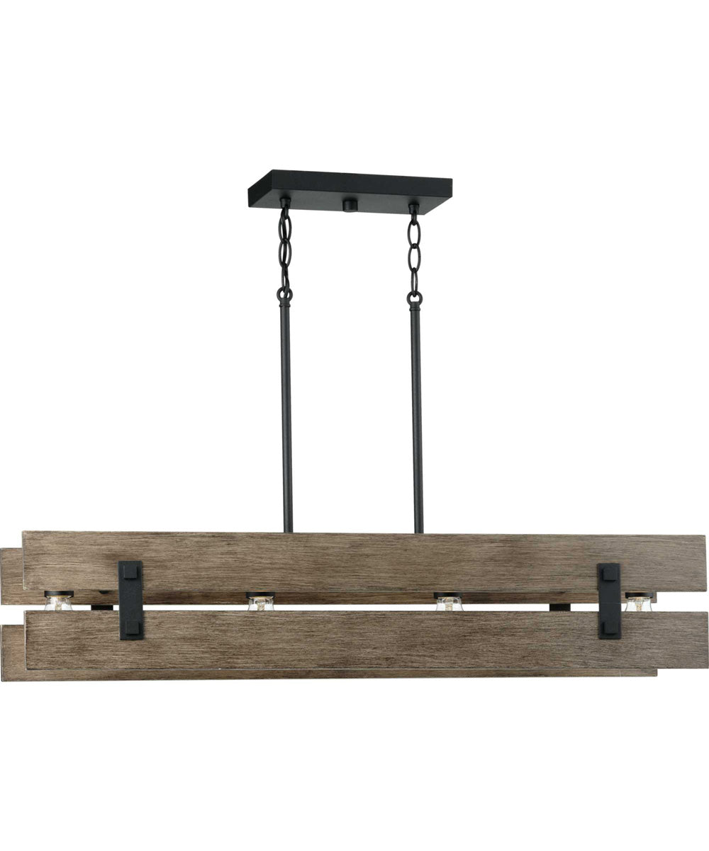 Hemsworth 4-Light Coastal Chandelier Light Textured Black