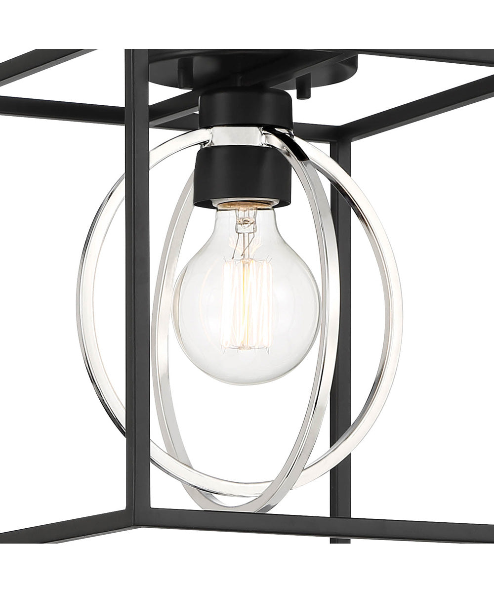 Kew Gardens 1 Light Semi Flush Matte Black