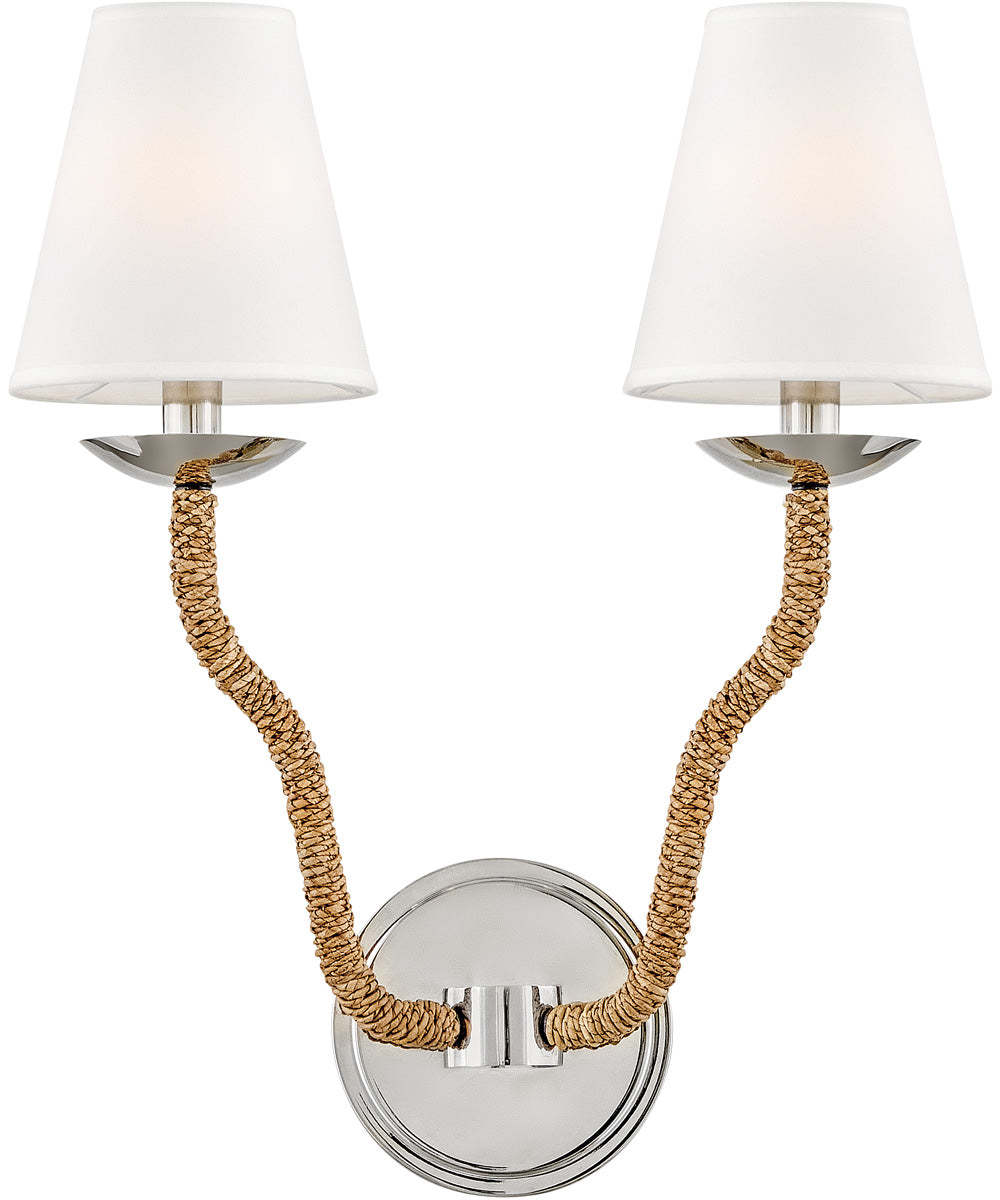 Harwich 2-Light Medium Two Light Sconce in Polished Nickel