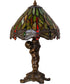 12" High Tiffany Hanginghead Dragonfly Cherub Accent Lamp