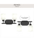 Reines 2-Light Bath Vanity with Opal Glass Shades Matte Black