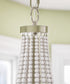 Dumas 16"W 3-Light Brushed Steel Finish Weathered White Wood Bead Chandelier by KenroyHome
