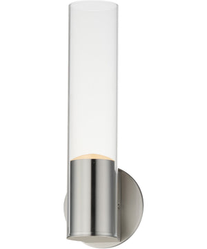 Highball Clear LED Wall Sconce Satin Nickel