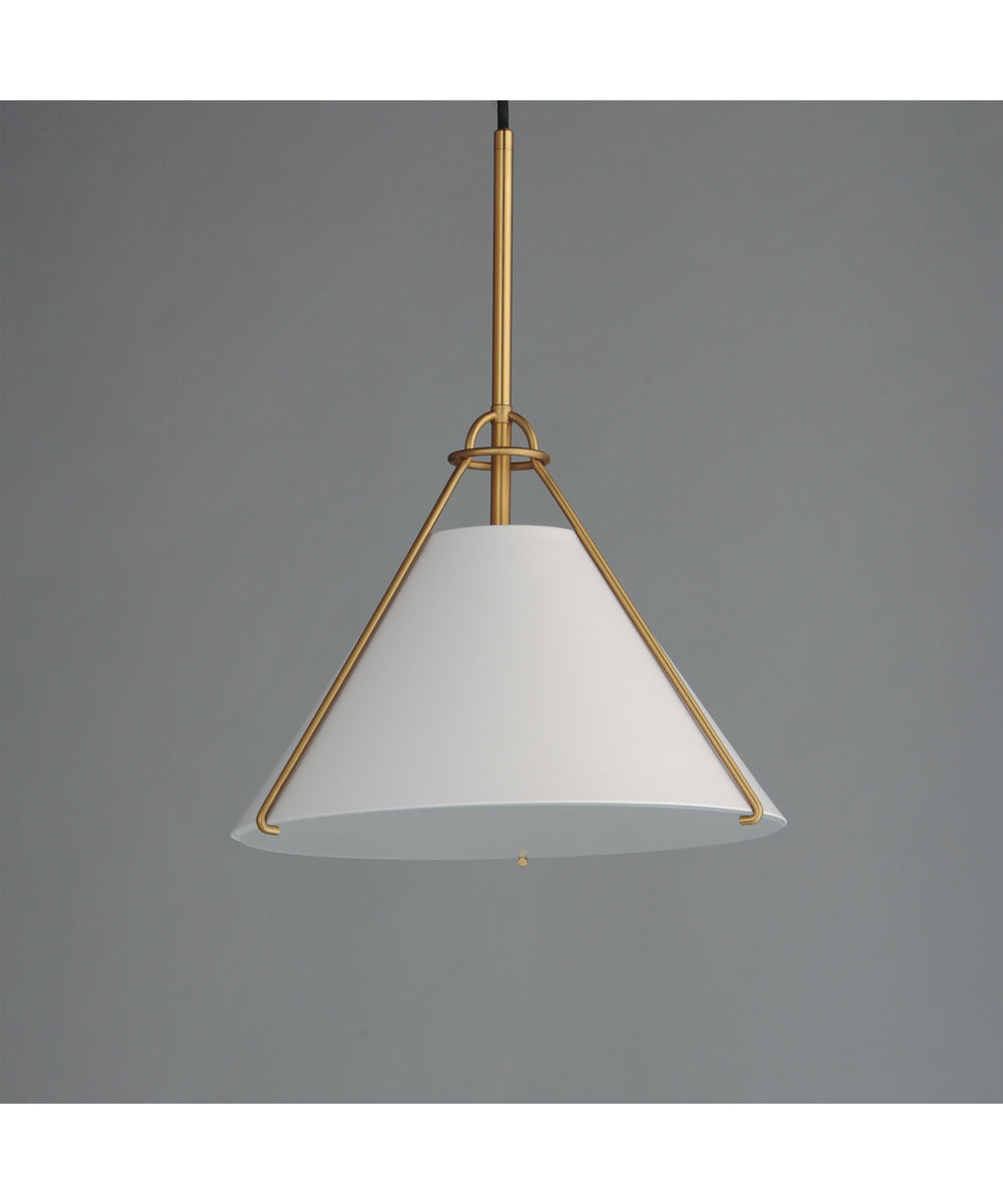 Lucas Single Pendant White/Natural Aged Brass