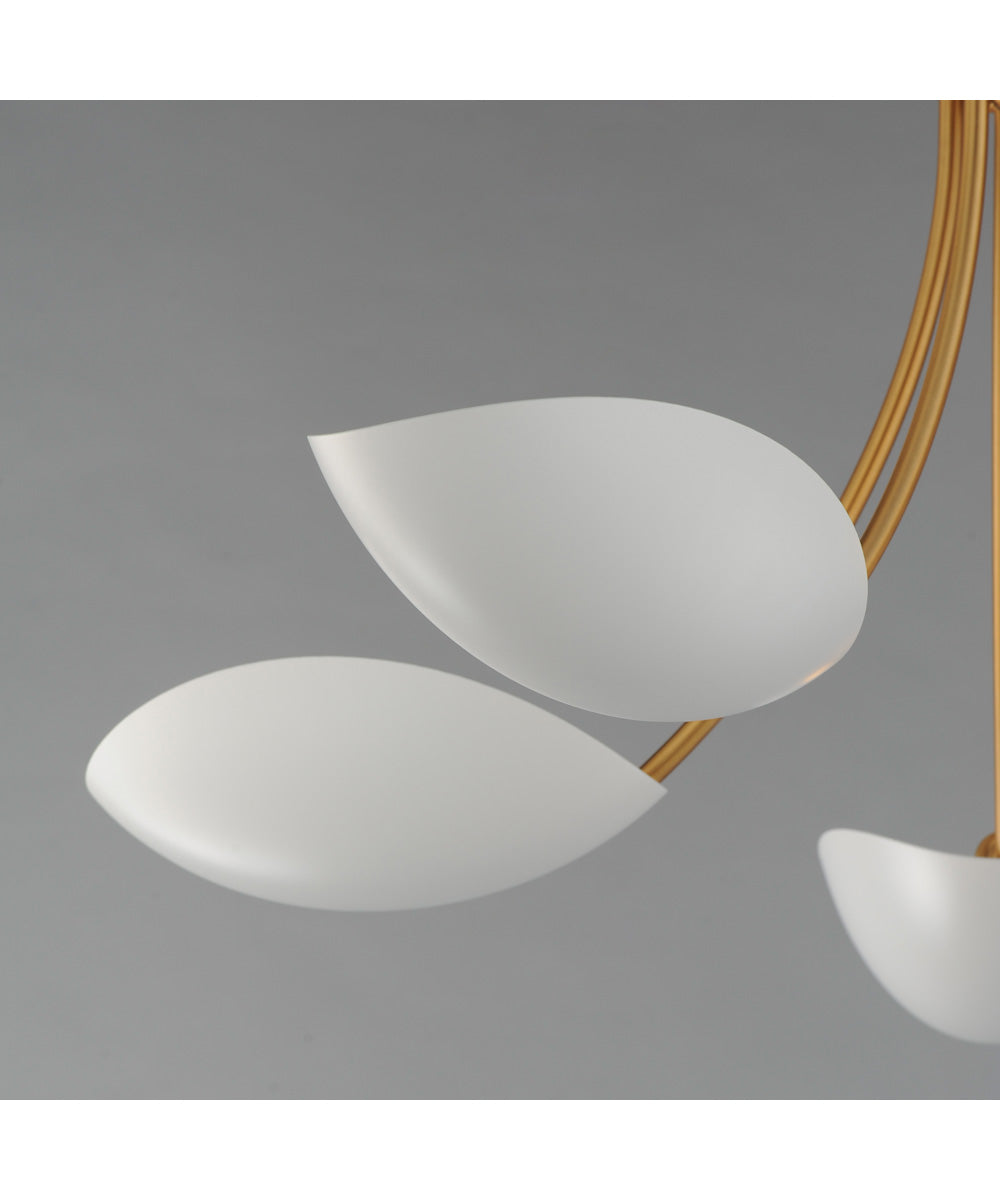 Maris 5-Light Chandelier White/Natural Aged Brass