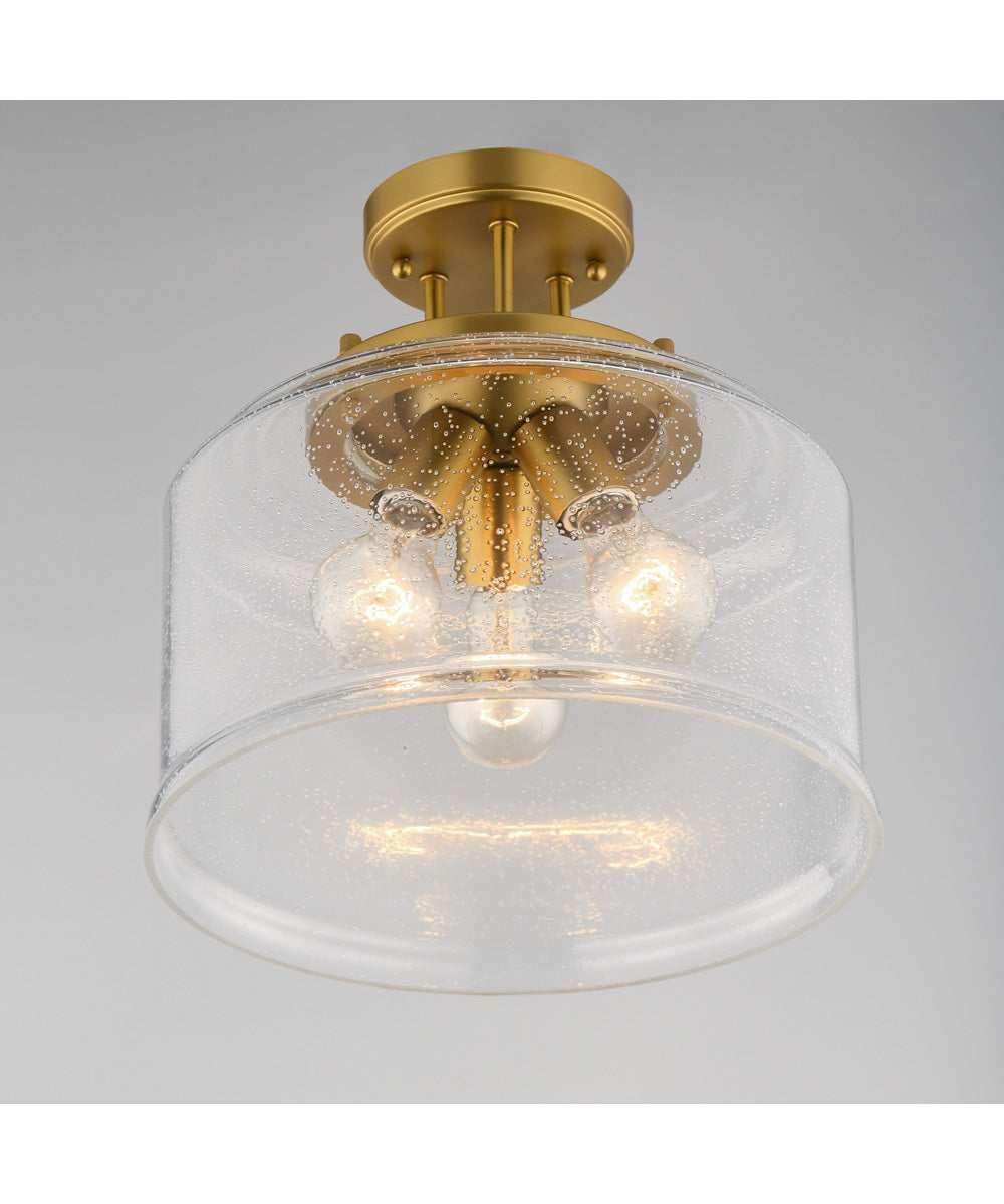 Acadia 3-Light Semi-Flush Mount Natural Aged Brass