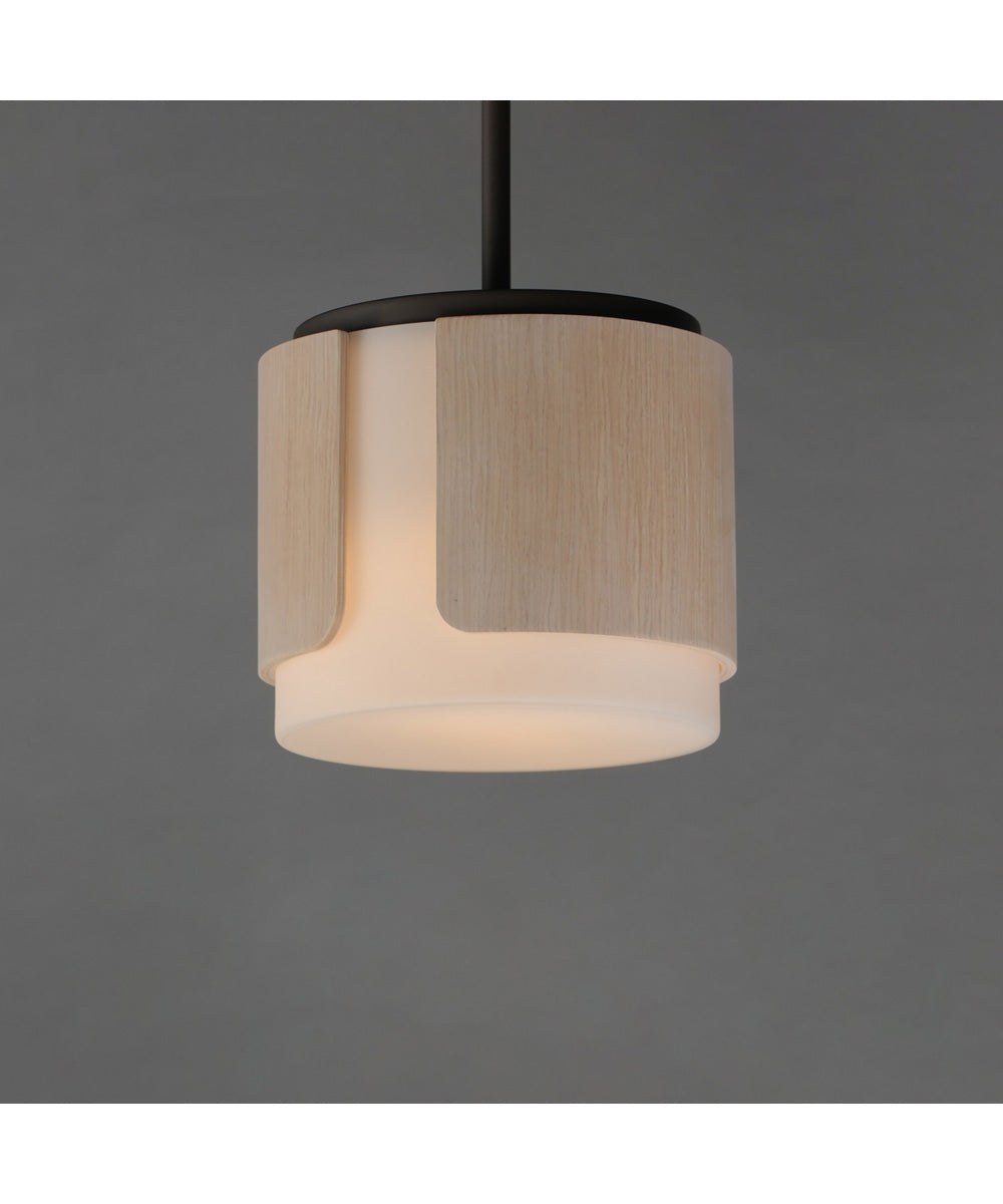 Draughtsman 10 inch Semi Flush Mount - Pendant Natural Wood/Charcoal