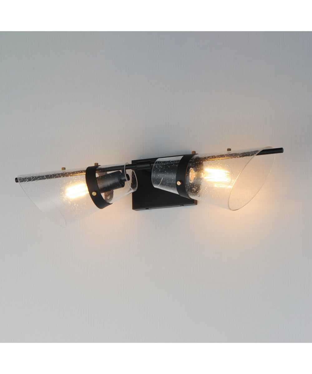 Finch 2-Light Wall Sconce Dark Bronze/Antique Brass